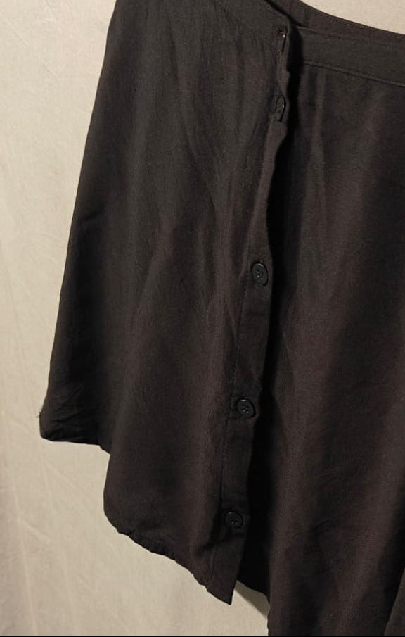 H&M Black Button-Front A-Line Mini Skirt