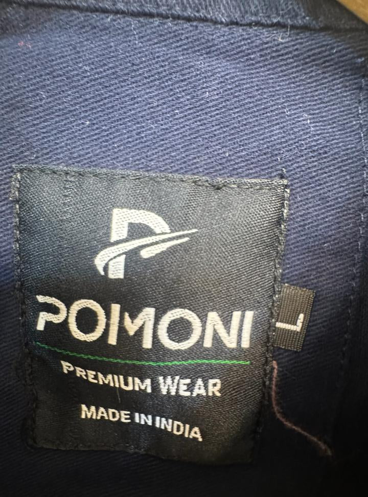 POIMONI Men's Navy Blue Full Sleeve Casual Shirt