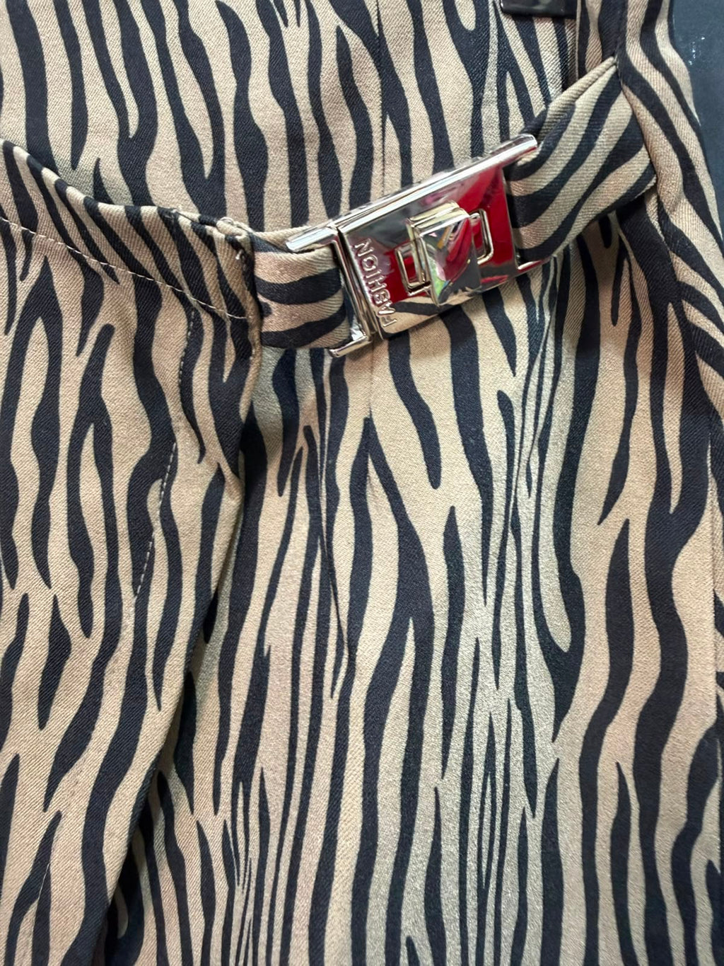 VPAE Women's Zebra Print Skort with Belt