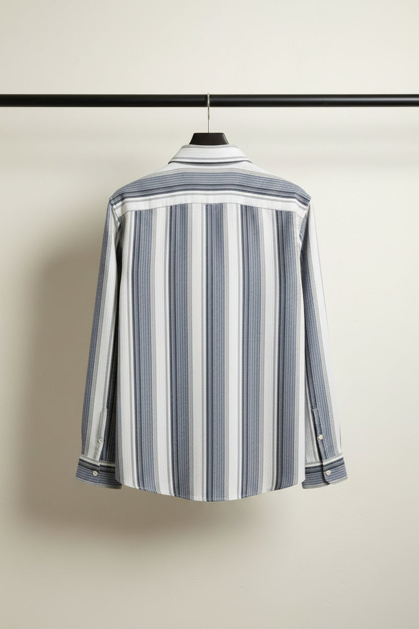 RARE RABBIT Men's Multicolor Striped Long Sleeve Casual Shirt