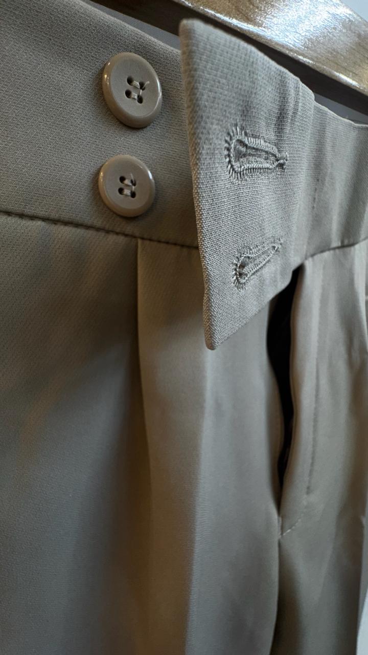 Dino Hunt Men's Beige Tailored Casual Trousers