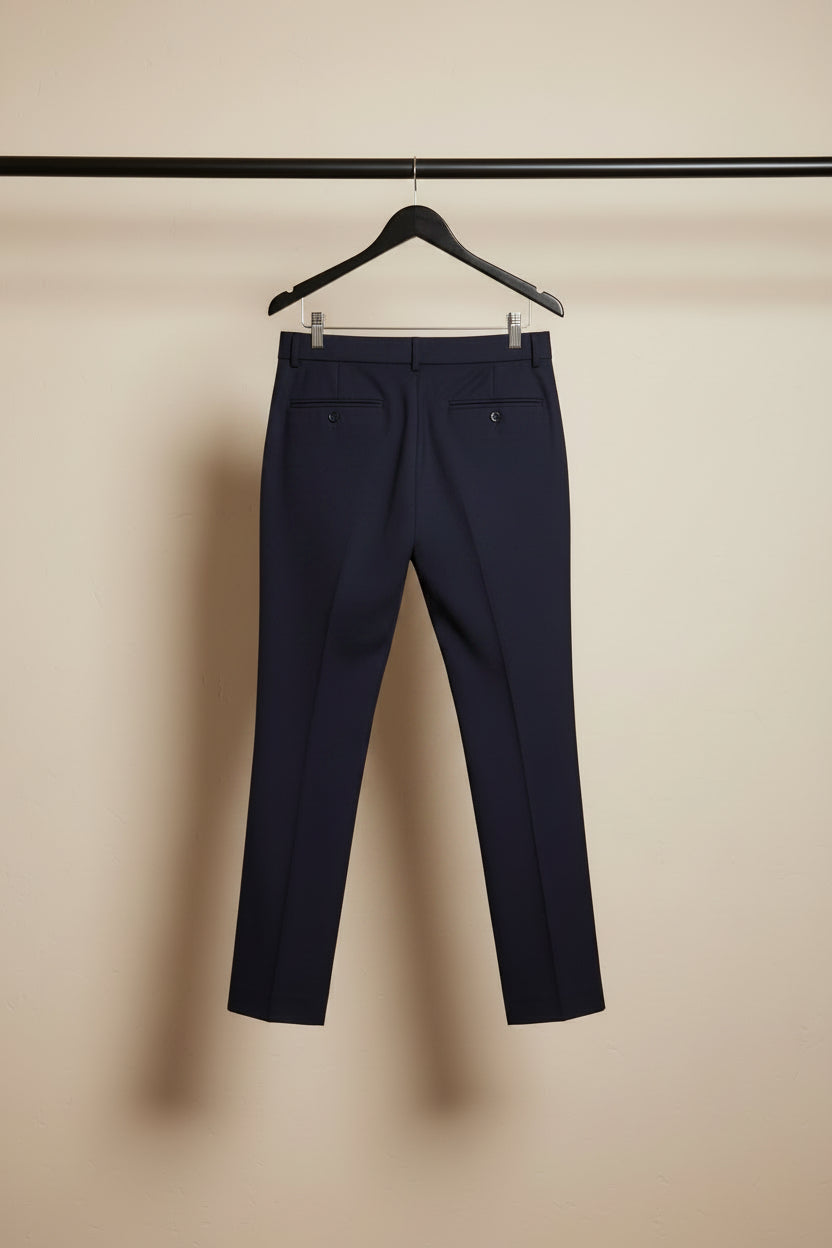 Men's Navy Blue Tailored Formal Trousers