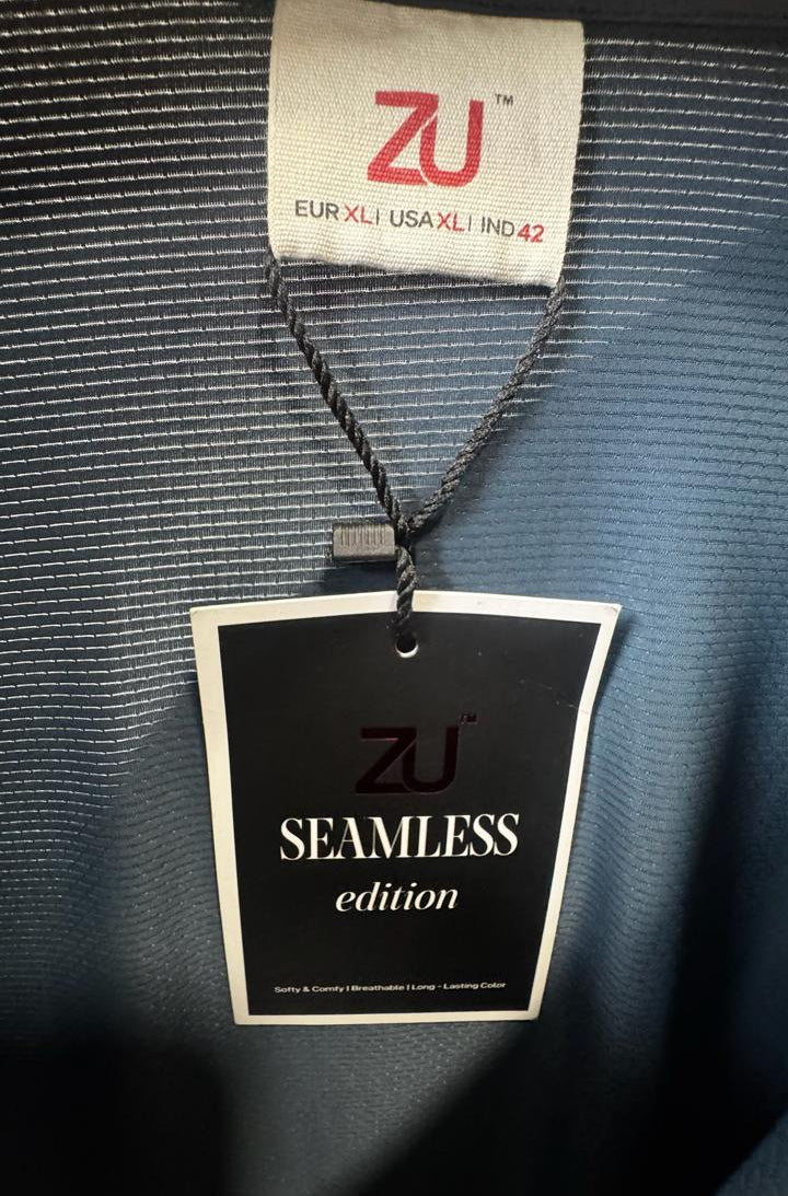 ZU Men's Navy Blue Seamless Edition Polo T-Shirt