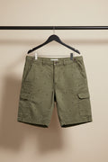 Men's Olive Green Printed Shorts by WOLF RIDER