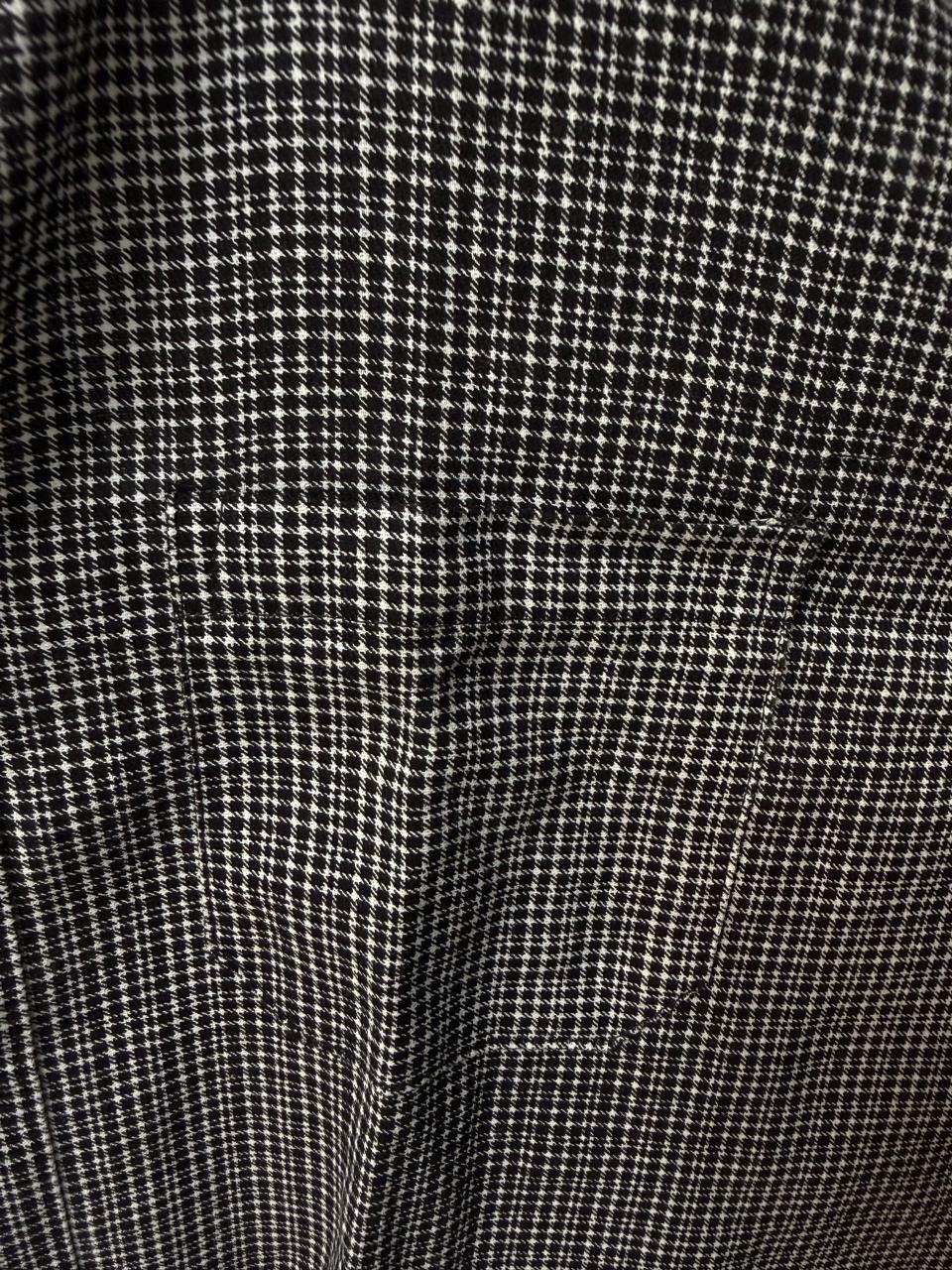 SU YOLO Men's Black & White Checkered Long Sleeve Button-Down Shirt