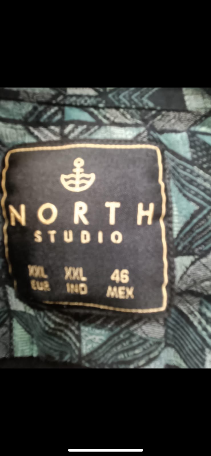 NORTH STUDIO Men's Geometric Print Long Sleeve Shirt