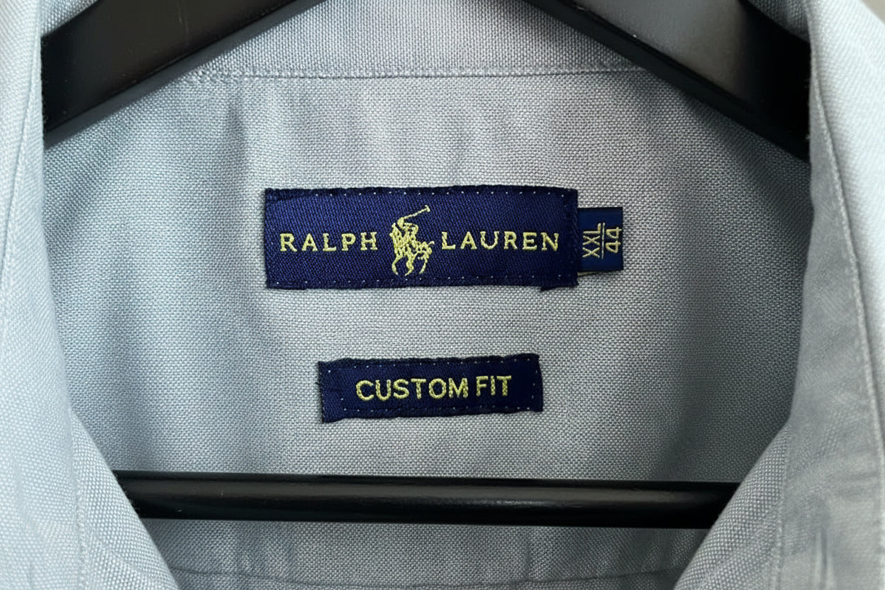 Ralph Lauren Men's Sage Green Custom Fit Long Sleeve Shirt