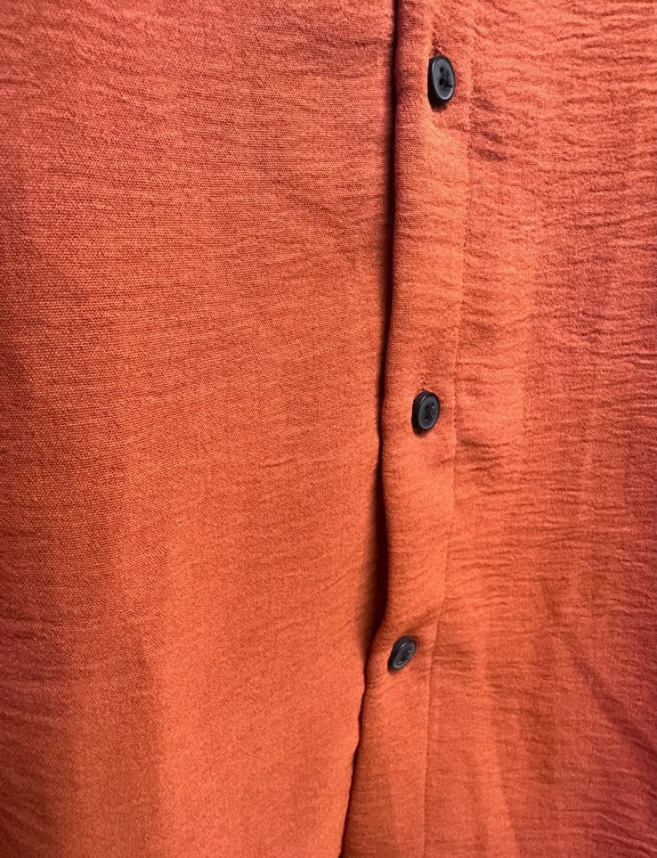 Men's Friend Club Orange Textured Casual Shirt