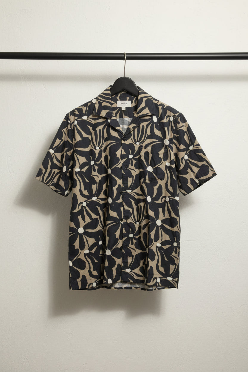 Men's Floral Print Short Sleeve Regular Fit Casual Shirt