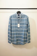 Men's  Blue & White Striped Long Sleeve Casual Shirt by Kokopelli