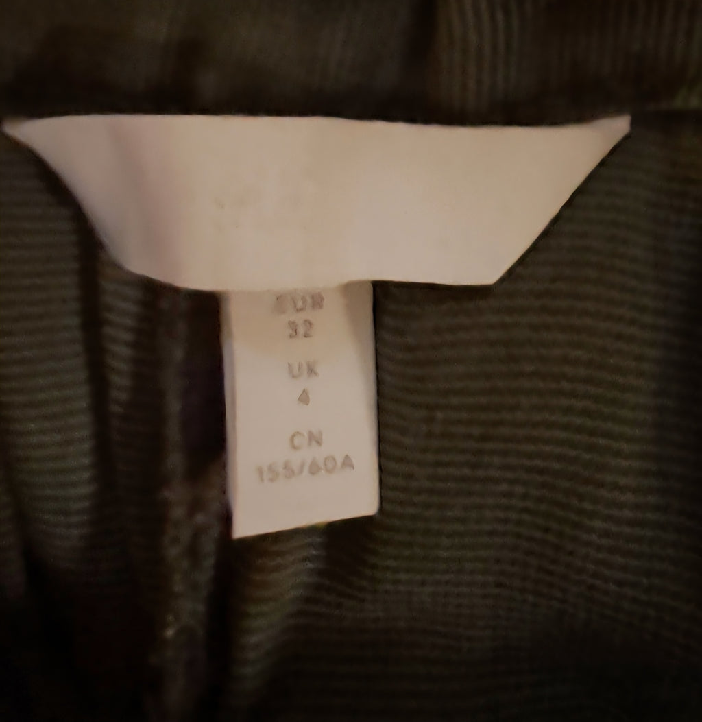H&M Olive Green Paperbag Waist Tie-Belt Shorts