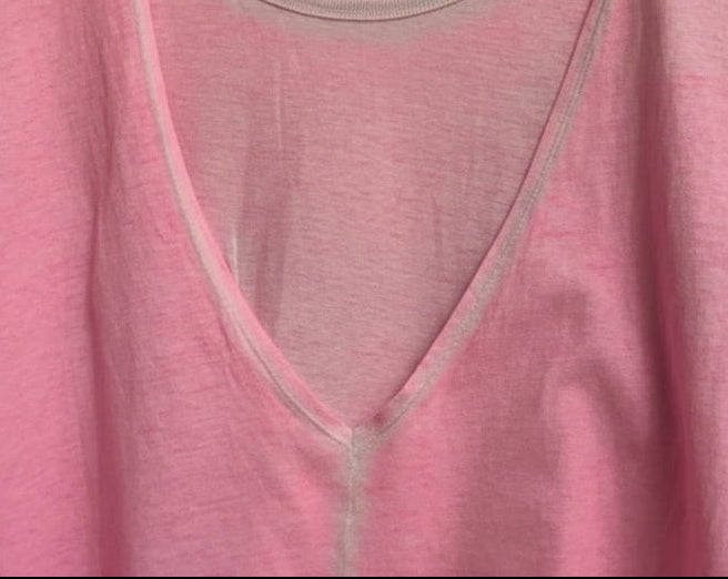 Women's Pink Oversized T-Shirt with Back Cutout