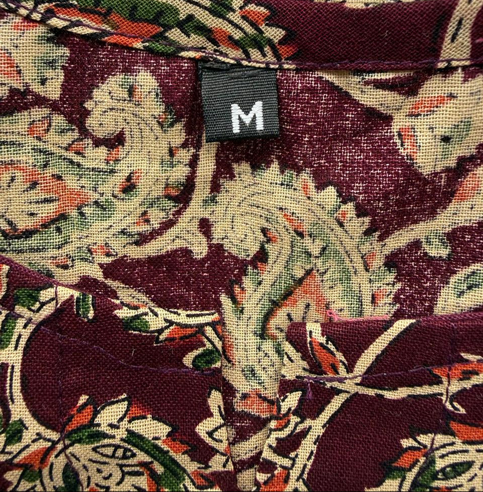 Women's Maroon Paisley Print Cotton Kurti