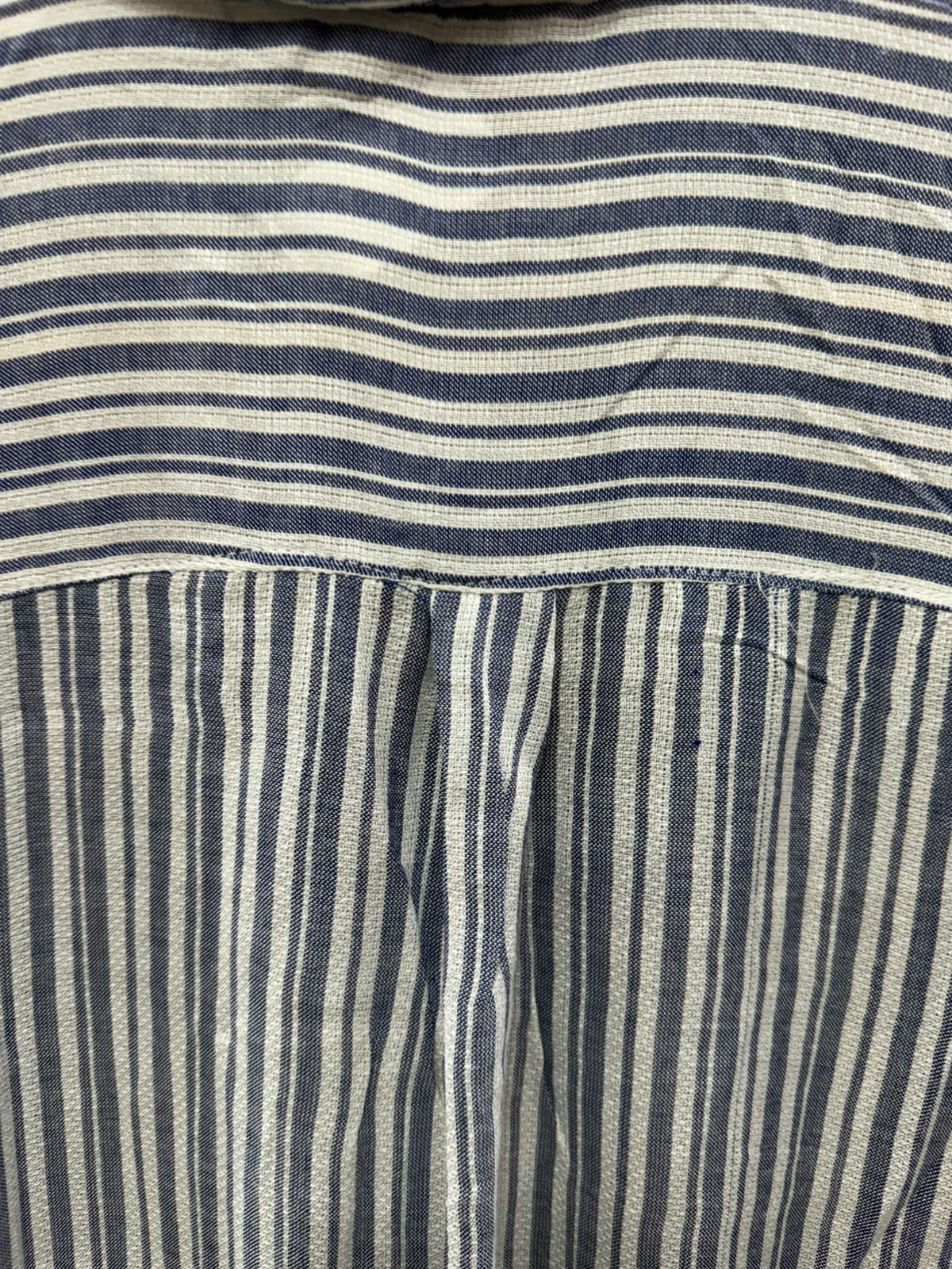 Lucky Brand Women's Blue and White Striped Long Sleeve Shirt