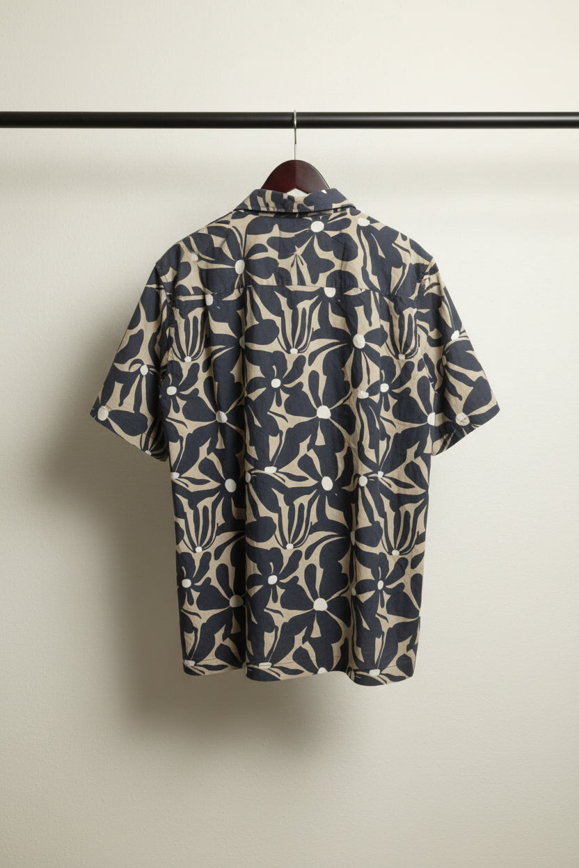 Men's Floral Print Short Sleeve Regular Fit Casual Shirt