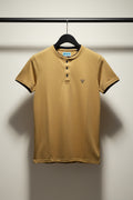 CRACKIT Men's Yellow Henley T-Shirt
