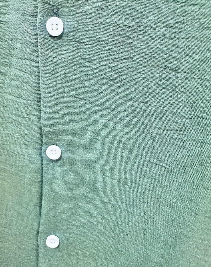 Men's Olive Green Textured Full Sleeve Casual Shirt by The Rock Way