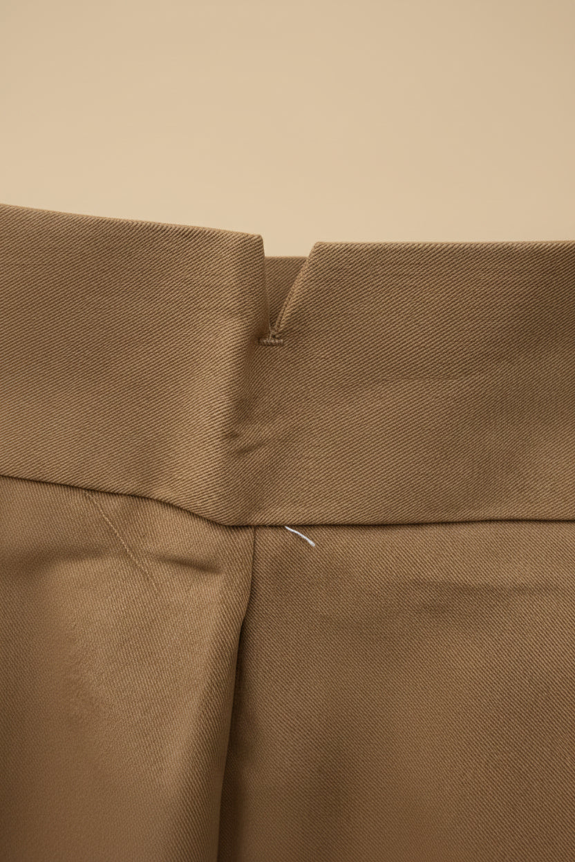 Men's J.J.un Tan Pleated Trousers with Side Adjusters
