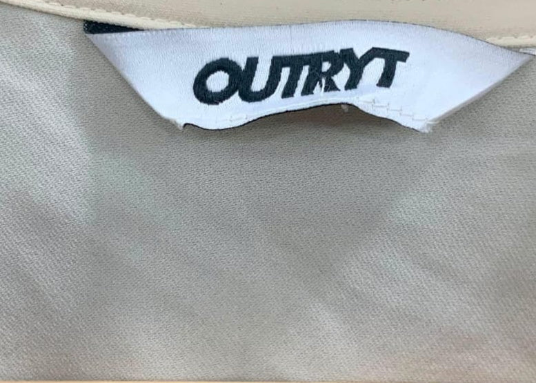 OUTRYT Women's Off-White Long Sleeve V-Neck Blouse with Pockets
