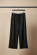 Women's Black Textured Wide Leg Palazzo Pants