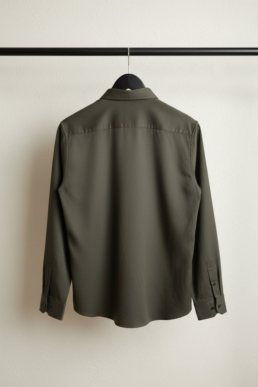 E-EDIT Men's Olive Green Premium Quality Full Sleeve Shirt