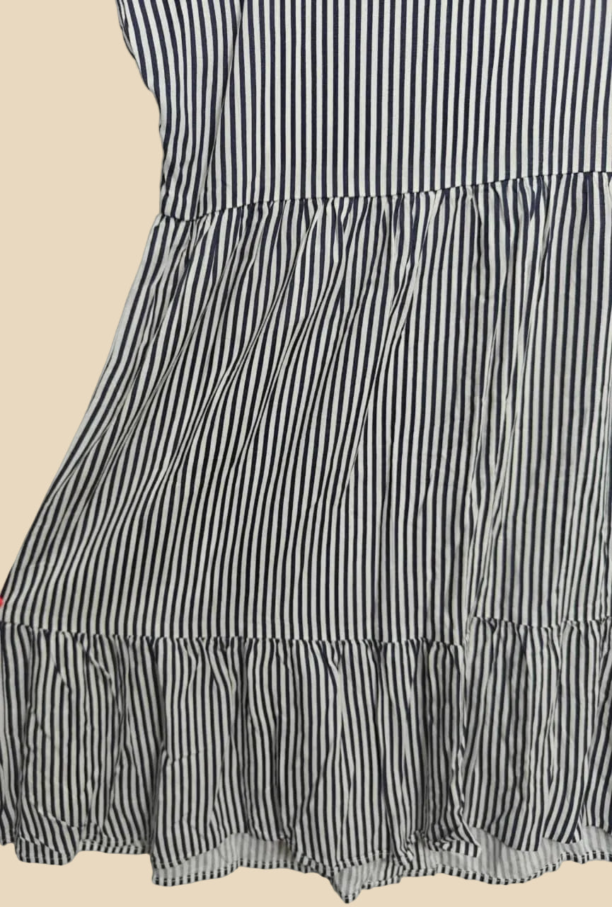 Women's Striped Button-Front Tiered Cami Dress