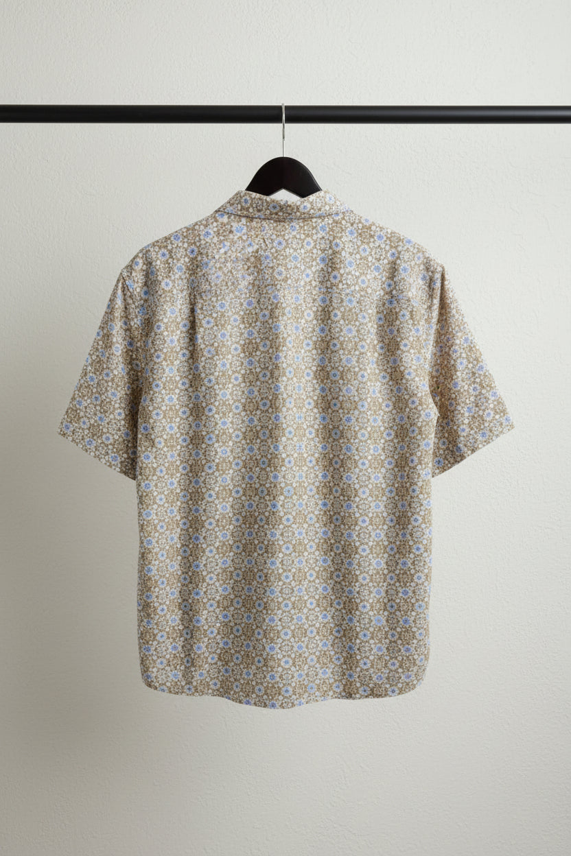 Bulan Bintang Men's XL Relaxed Fit Multicolor Printed Short Sleeve Shirt