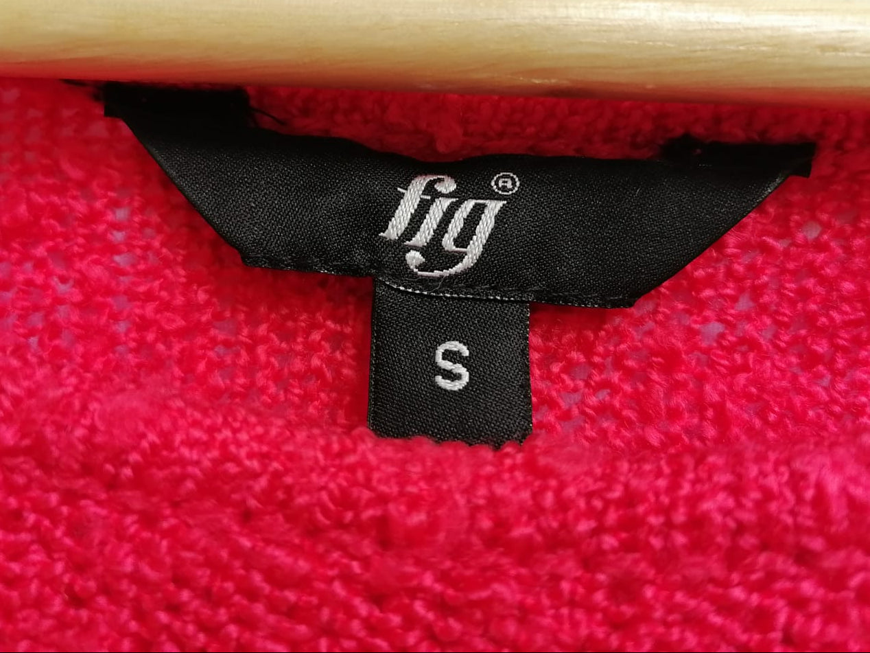 Fig Women's Red Textured Long Sleeve Top