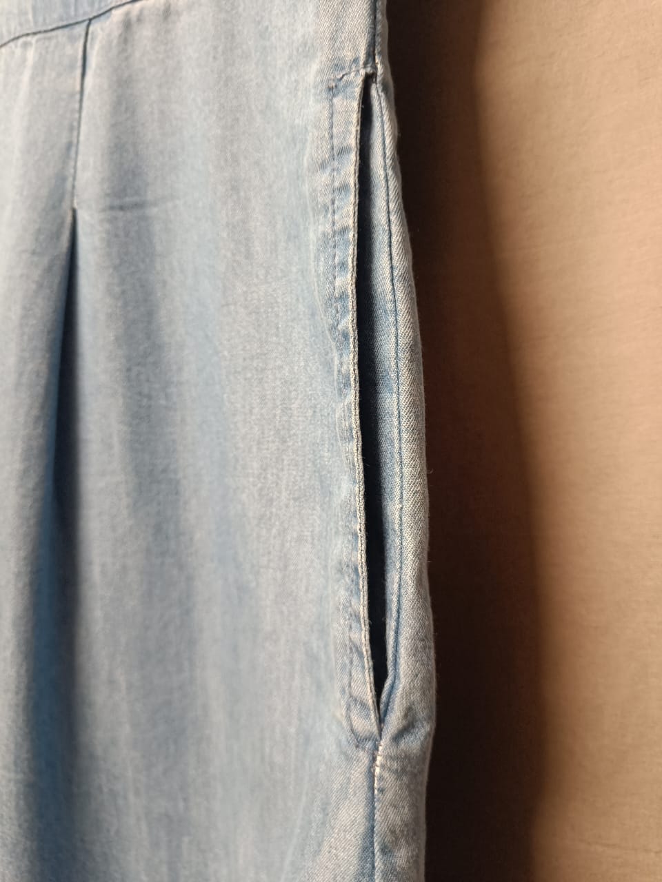 Natura Light Blue Denim Sleeveless Jumpsuit