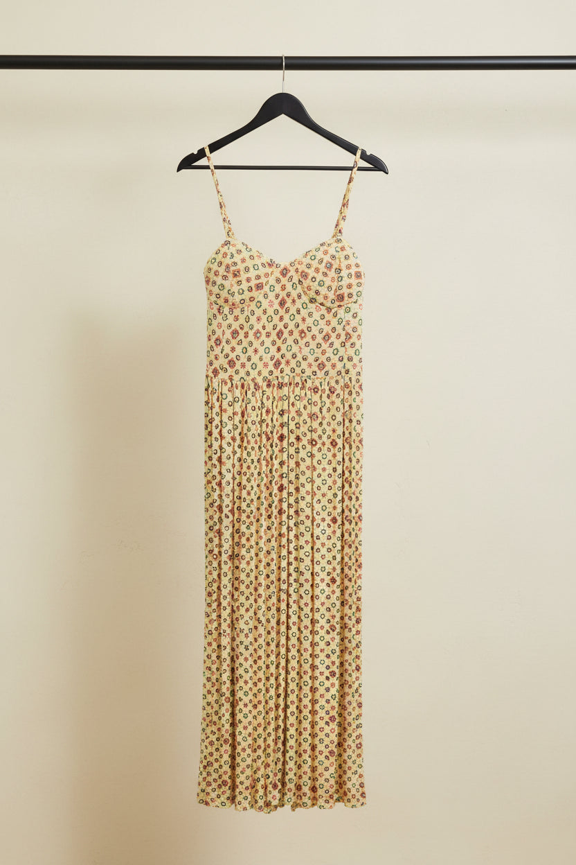Women's Multicolor Printed Spaghetti Strap Maxi Dress