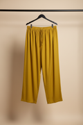 Women's Black Star Mustard Yellow Solid Palazzo Pants