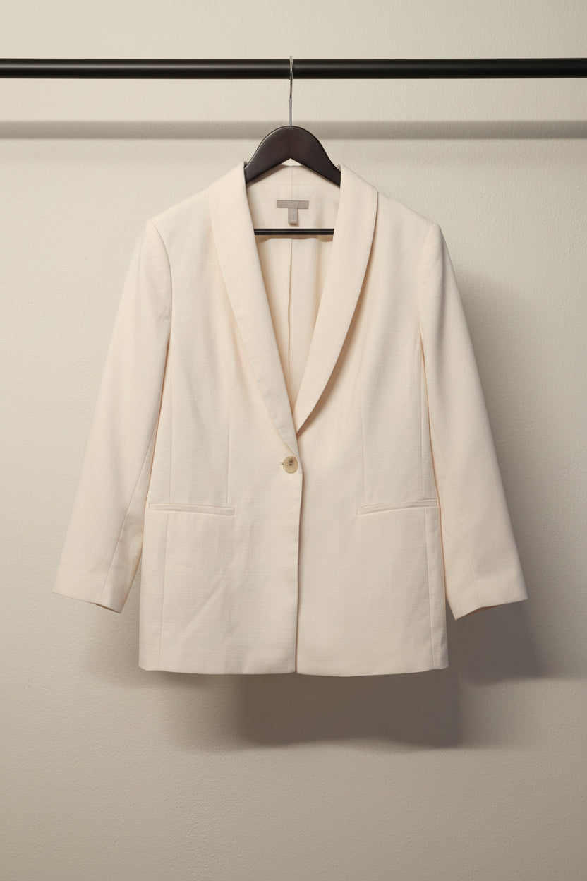 H&M Women's Cream Single-Button Blazer