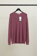 ZARA Men's Maroon Knitted Crew Neck Sweater