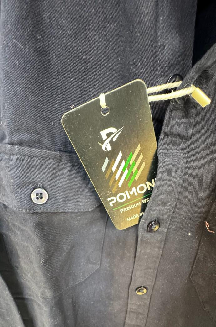 POIMONI Men's Navy Blue Full Sleeve Casual Shirt