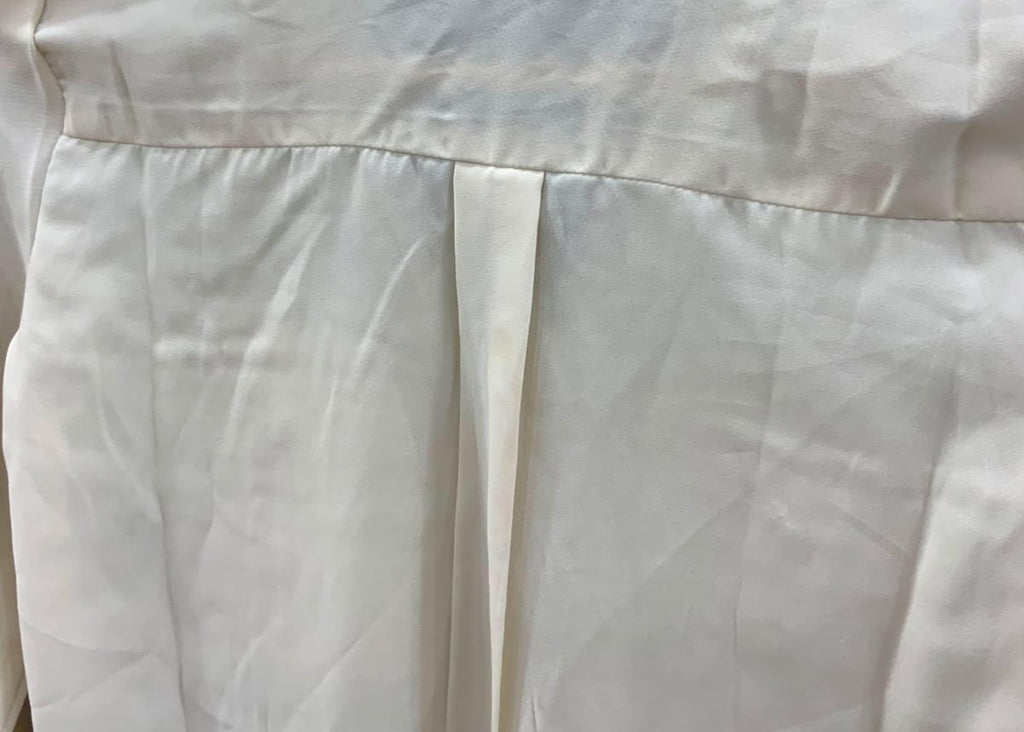 OUTRYT Women's Off-White Long Sleeve V-Neck Blouse with Pockets