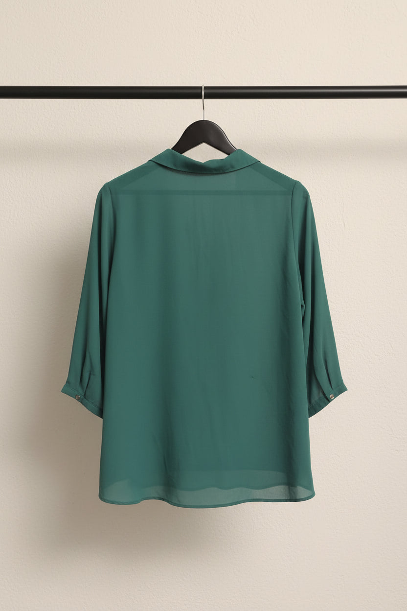 M&S COLLECTION Women's Emerald Green Wrap Blouse