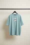 CROCKTEES Men's Sky Blue Oversized Graphic Print T-shirt