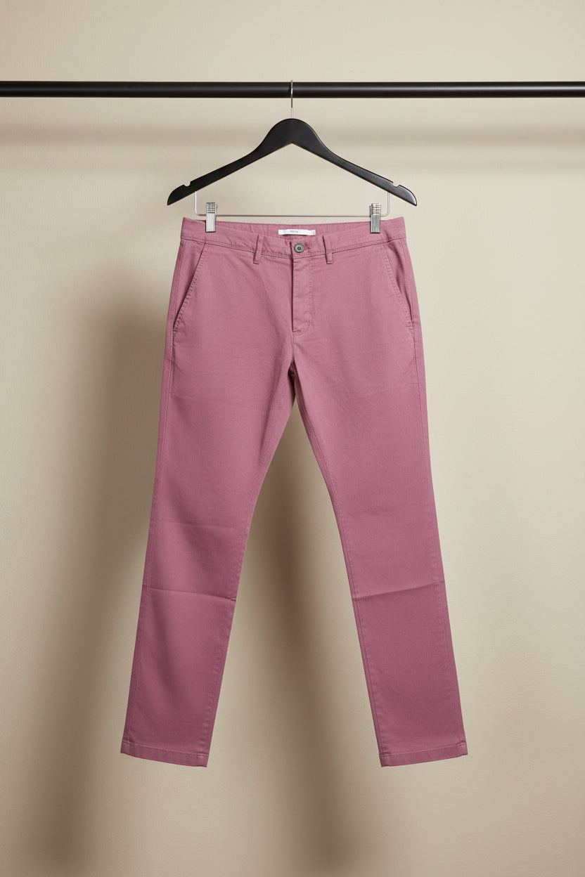 Celio Men's Maroon Straight Fit Chinos