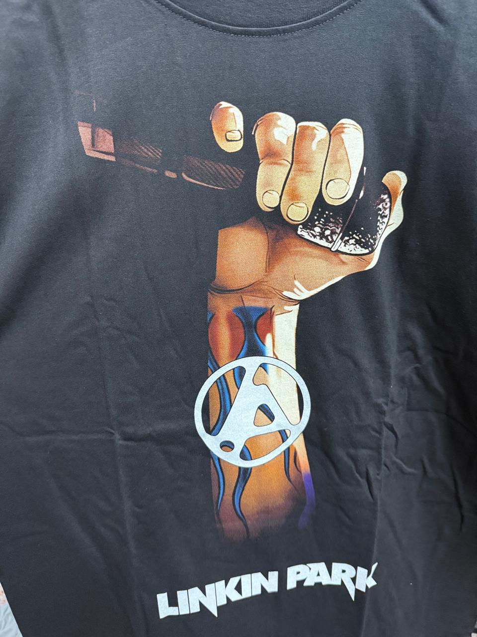 Linkin Park Graphic Print Black Cotton T-Shirt