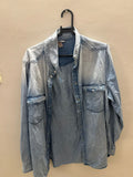 H&M Women's Sky Blue Denim Long Sleeve Shirt
