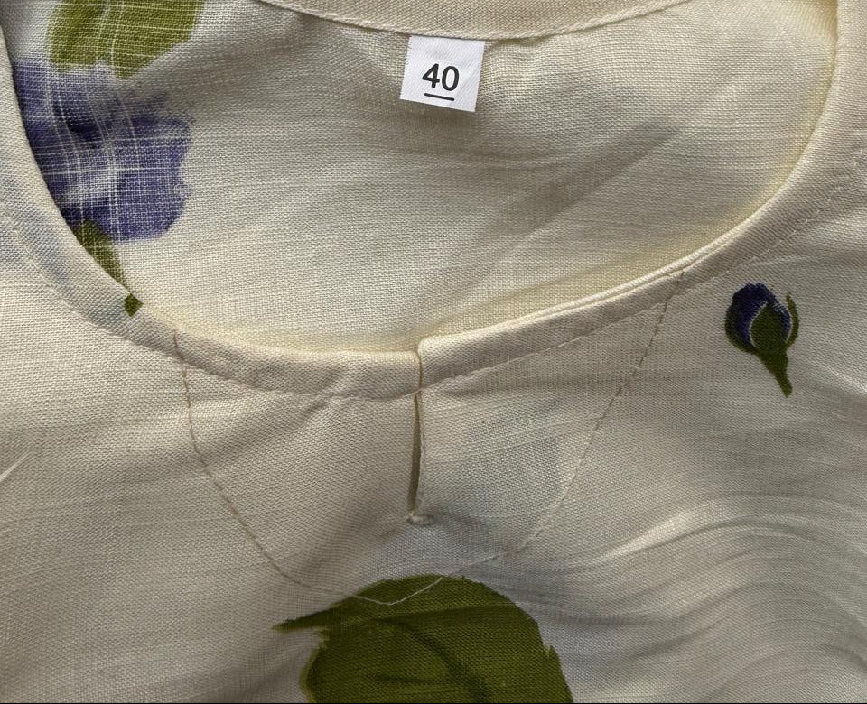 Women's Cream Floral Printed Short Sleeve Top