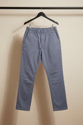 Men's Navy Blue Elastic Waist Straight Leg Trousers
