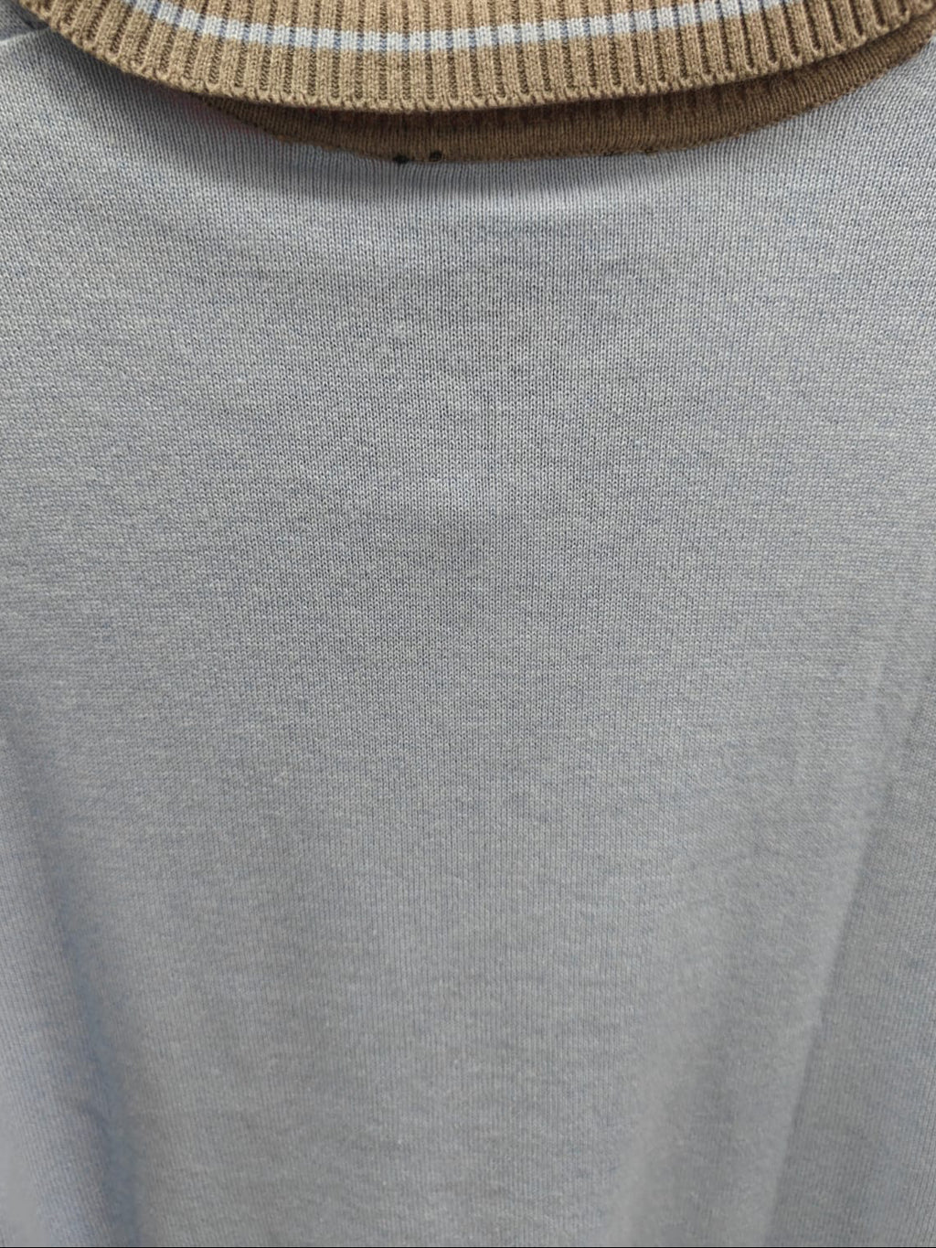 Gucci Men's Light Blue Knitted Polo Shirt with Striped Collar