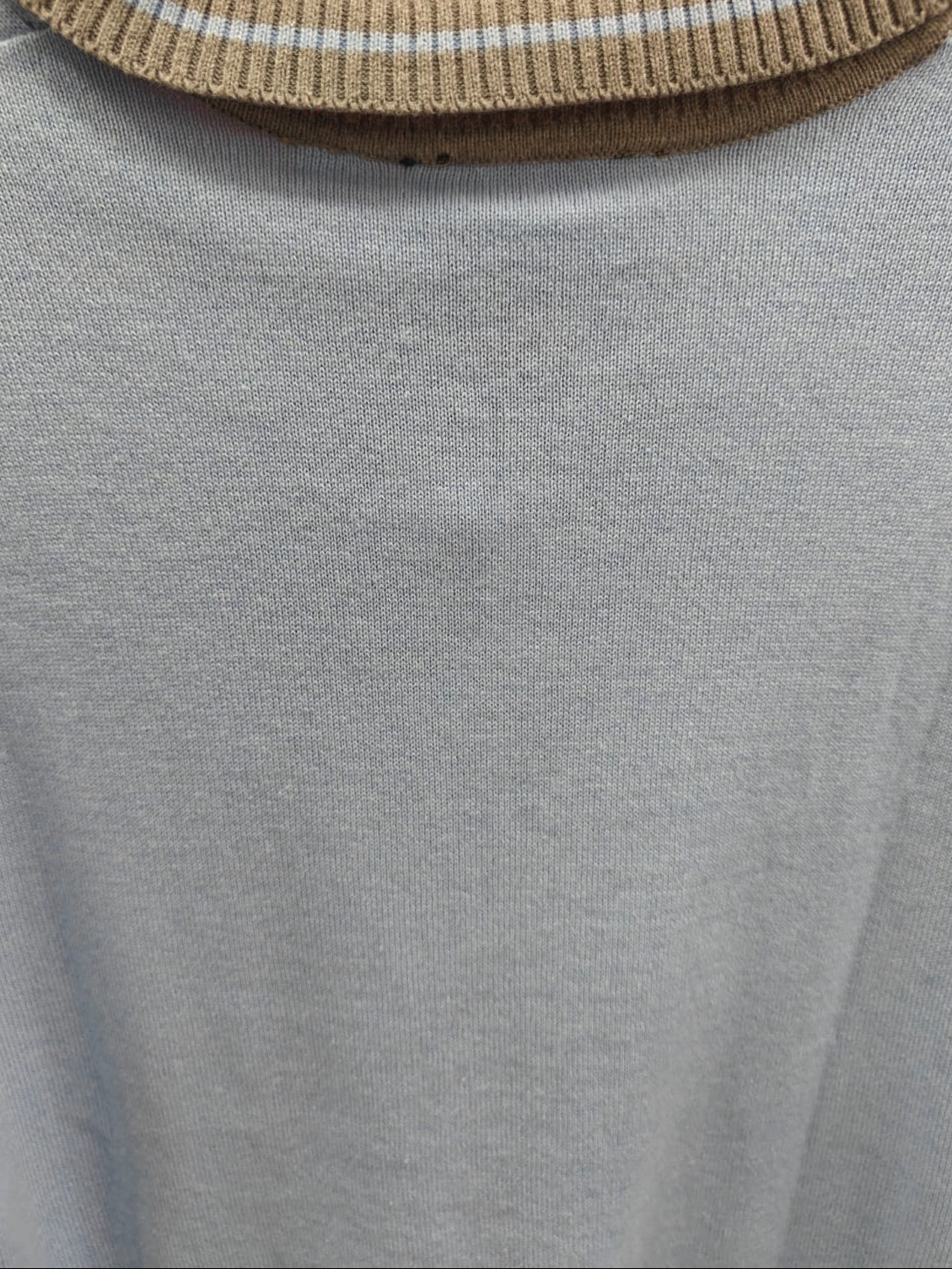 Gucci Men's Light Blue Knitted Polo Shirt with Striped Collar