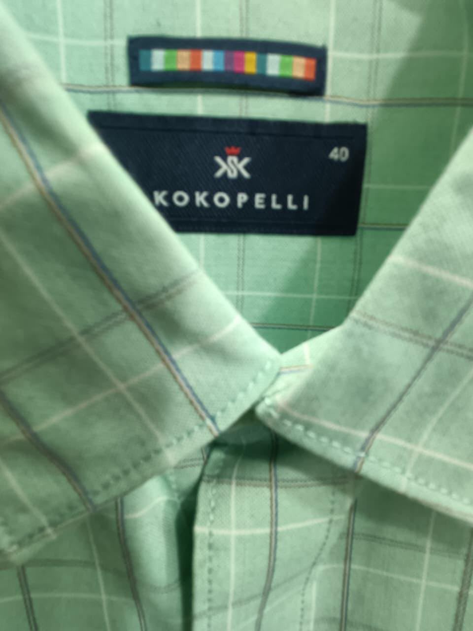 KOKOPELLI Men's Mint Green Plaid Long Sleeve Casual Shirt