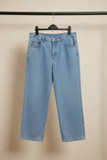 H.M Silver Niddle Light Blue Straight Fit Denim Jeans