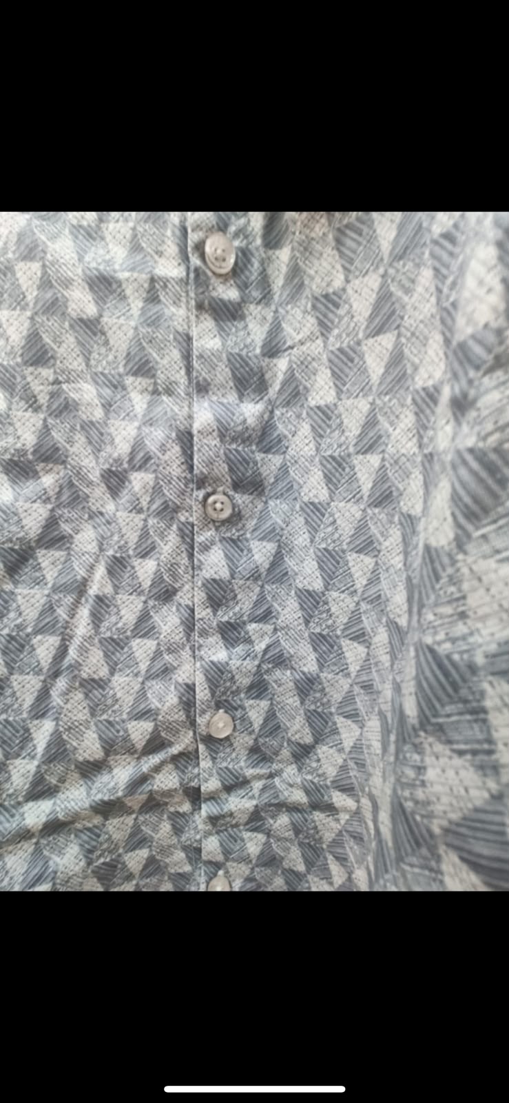 Men's Grey Geometric Print Long Sleeve Casual Shirt