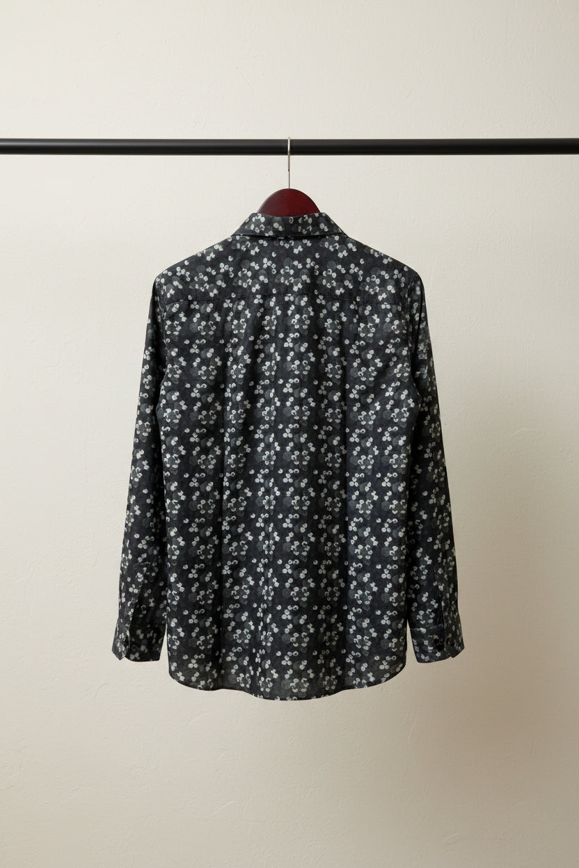 Red Water Men's Black Geometric Print Casual Shirt