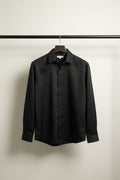 F+21 Black Long Sleeve Button-Up Shirt with Crown Pin