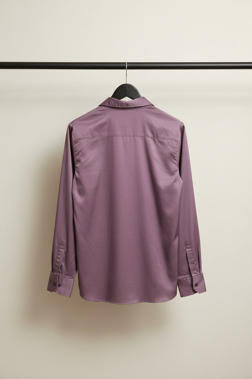 F+21 Men's Purple Long Sleeve Button-Up Shirt